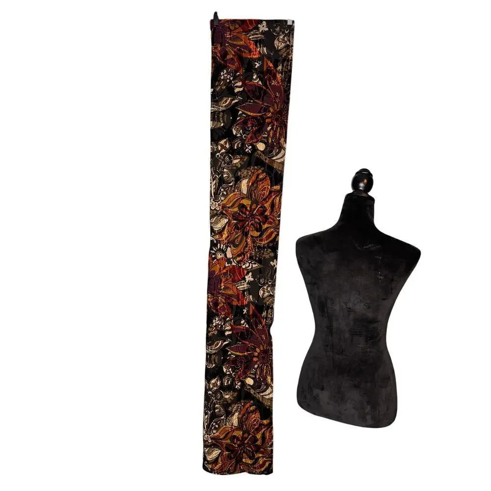 Boho Burnout Velvet Scarf 11x66 Black Sheer Floral Textured Long Wrap Shawl
